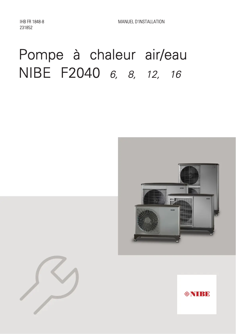 Image de la première page du manuel de l'appareil F2040