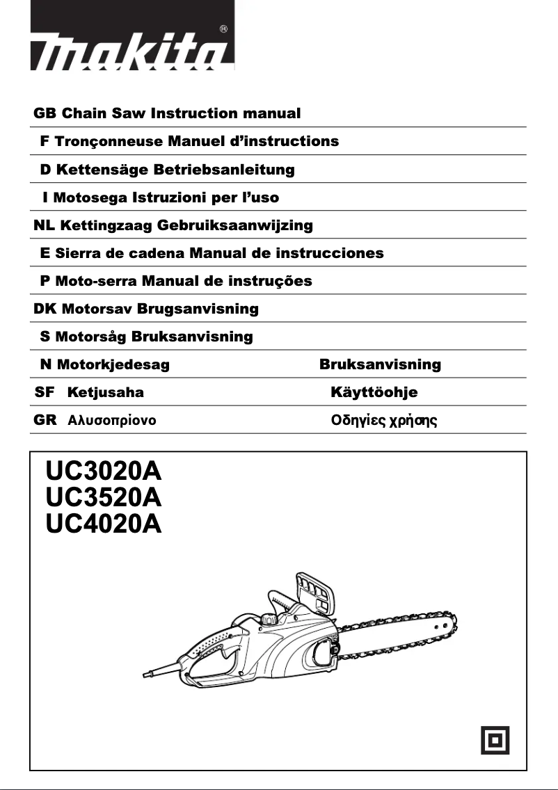 Page 1 of the manual User Manual Makita UC3020A