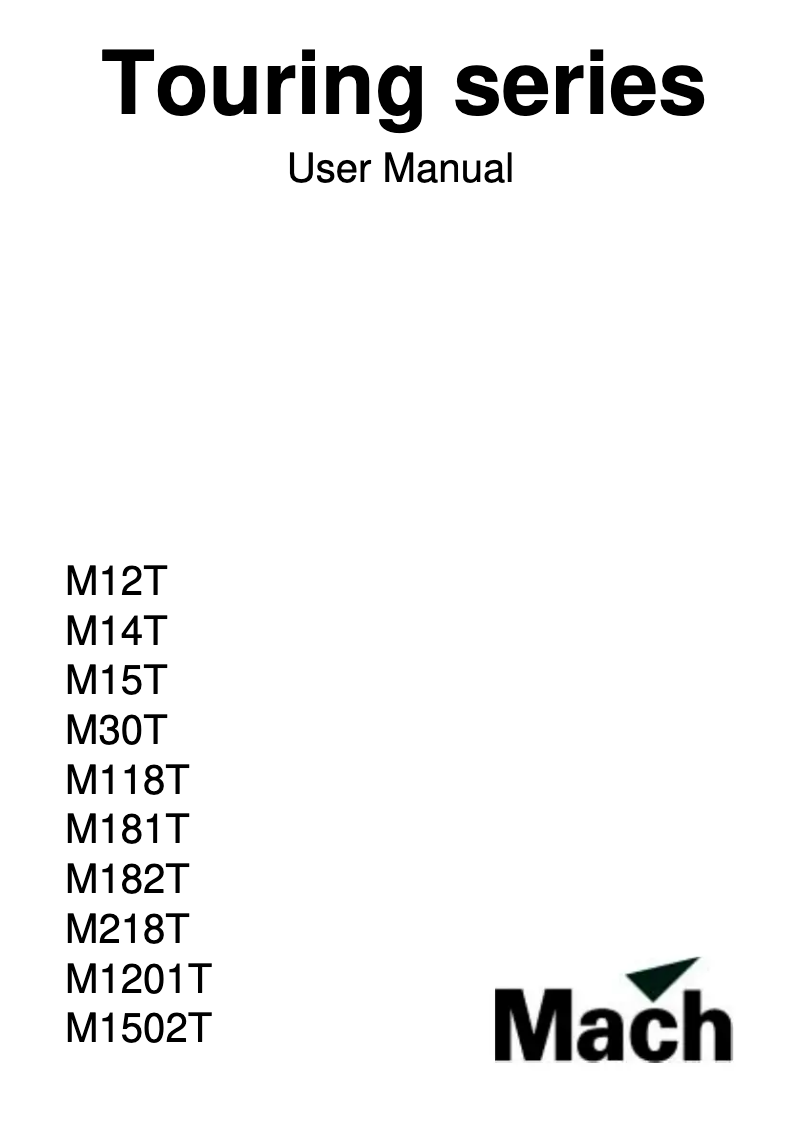 First page image of the manual for M181T