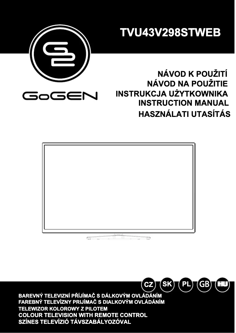 First page image of the manual for TVU43V298STWEB