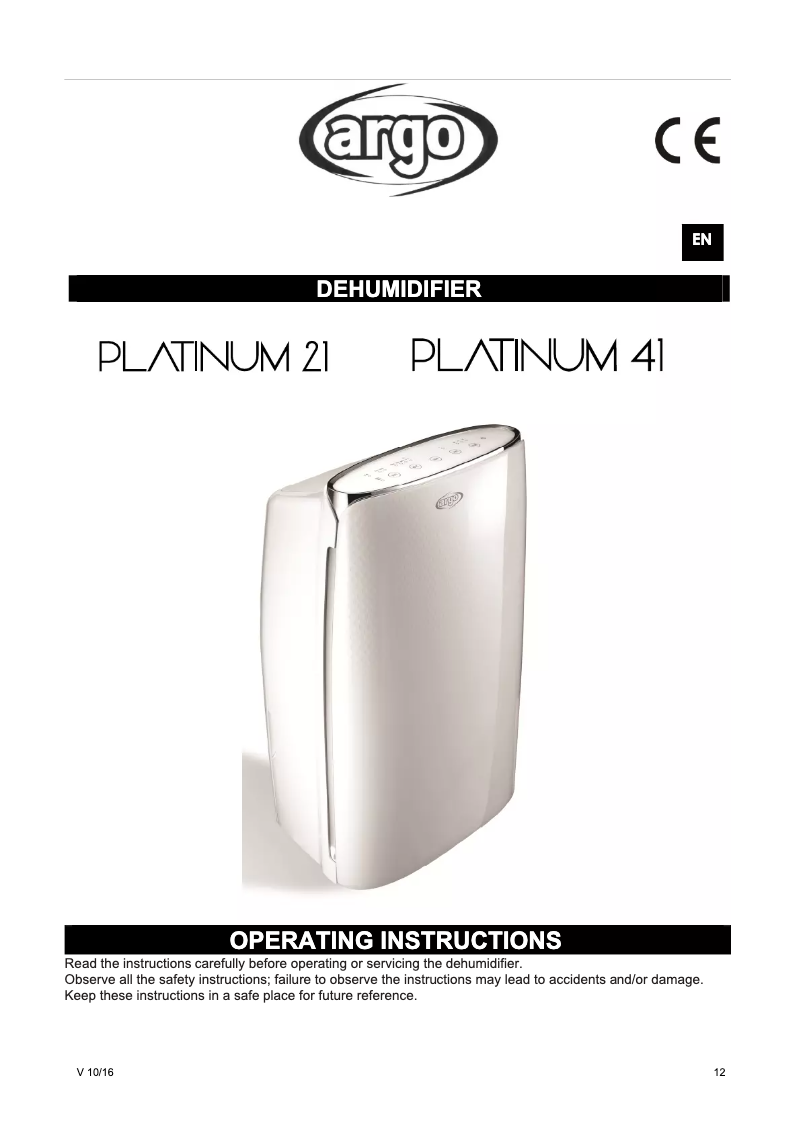 First page image of the manual for Platinum 41