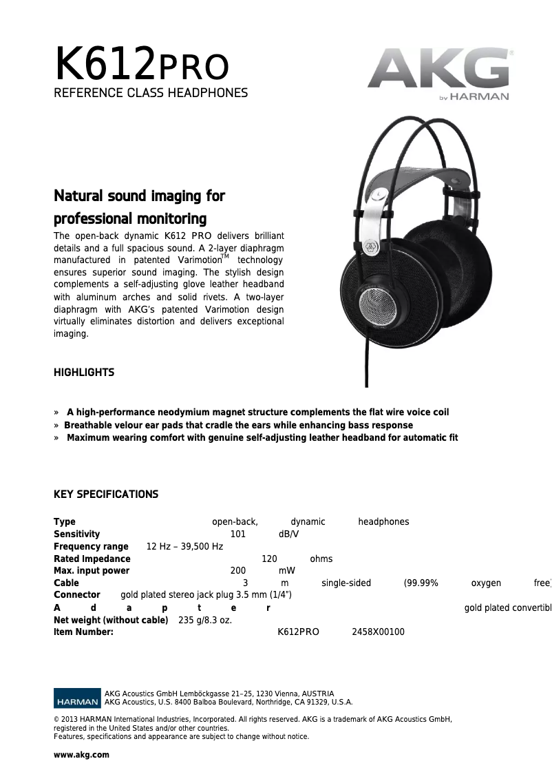 First page image of the manual for K612 PRO