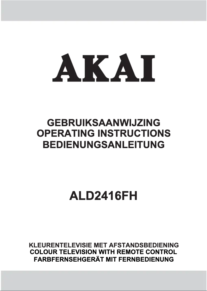 Page 1 of the manual User Manual AKAI ALD2416FH