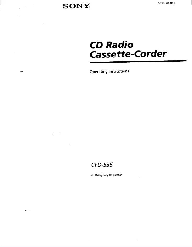 First page image of the manual for CFD-535