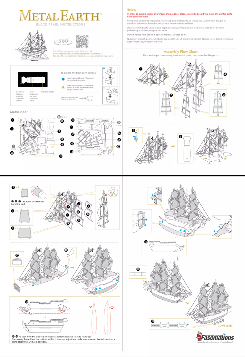 Page 1 of the manual User Manual Metal Earth Black Pearl