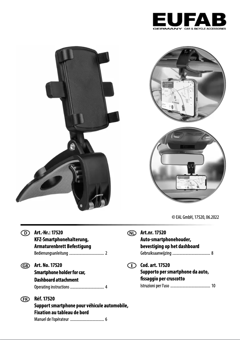 Page 1 of the manual User Manual Eufab 17520