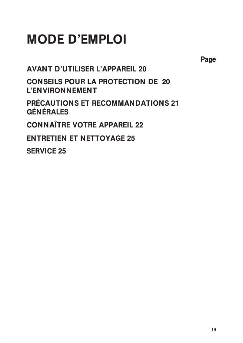Page 1 of the manual Instruction Manual Whirlpool AFB 828