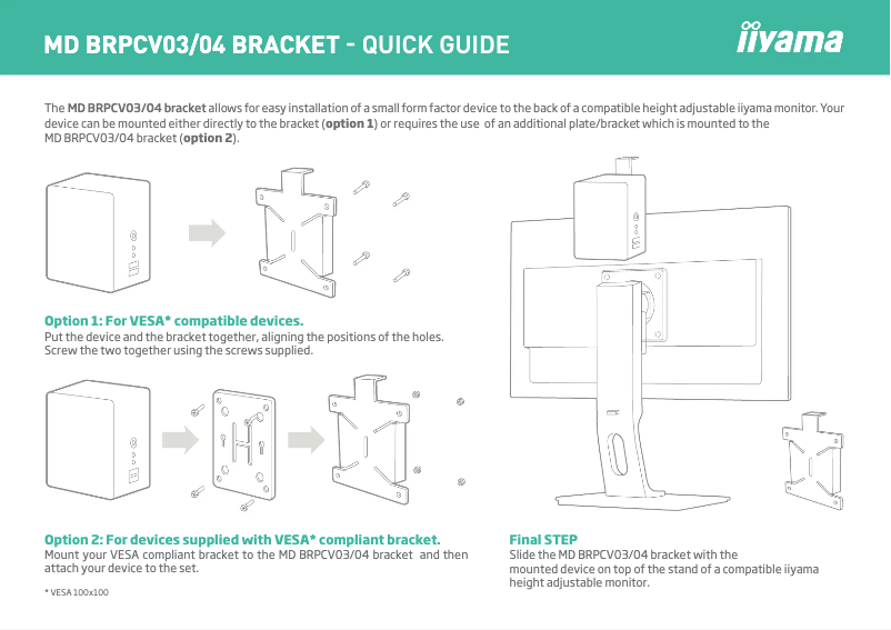First page image of the manual for MD BRPCV05
