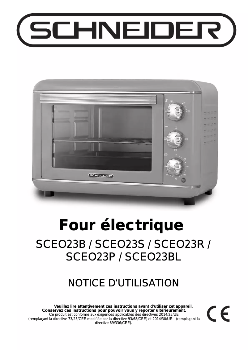 Page 1 of the manual User Manual Schneider SCEO23BL