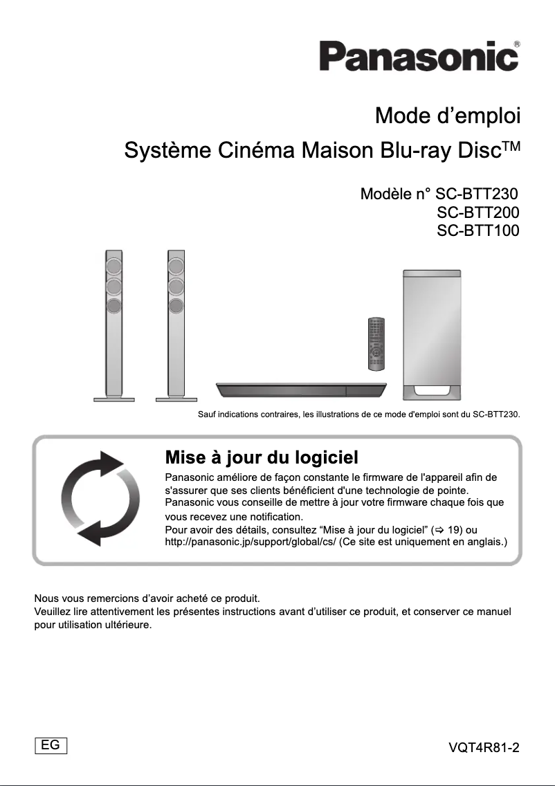 Page 1 of the manual User Manual Panasonic SC-BTT200