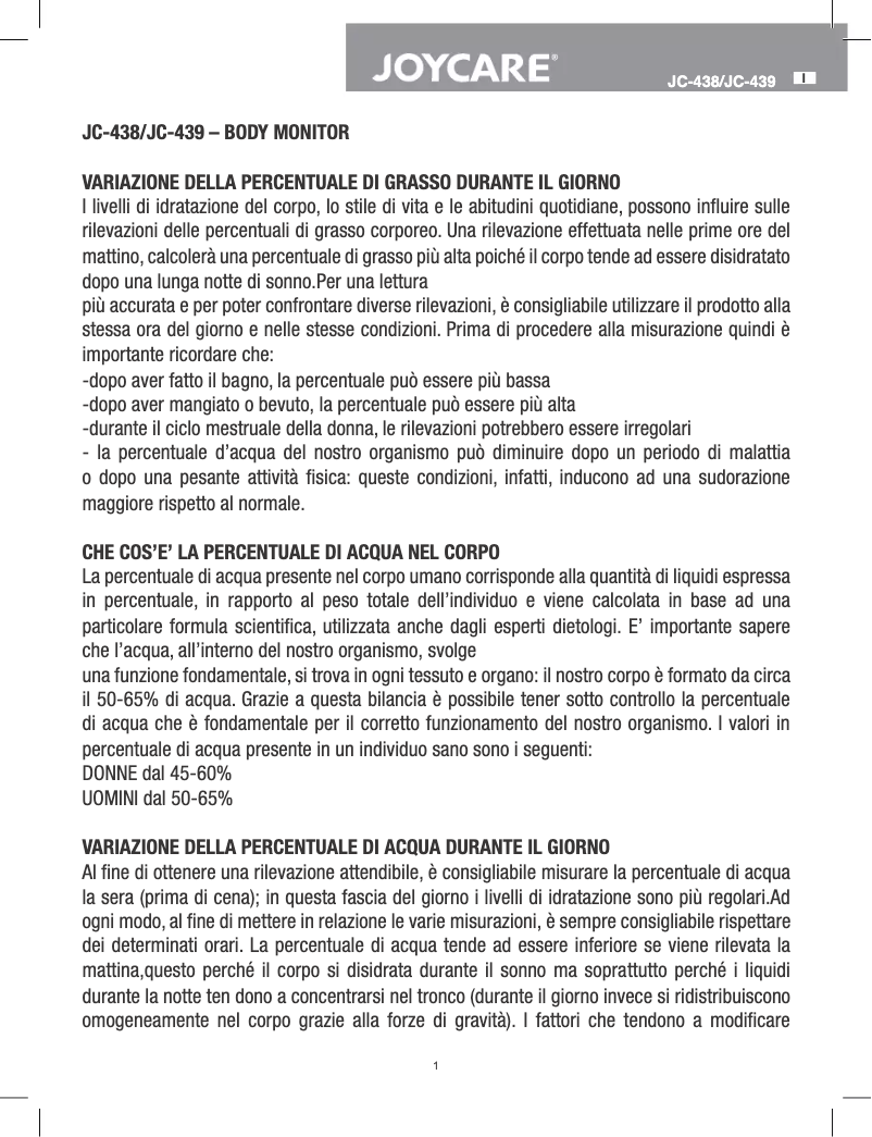 Image de la première page du manuel de l'appareil JC-439