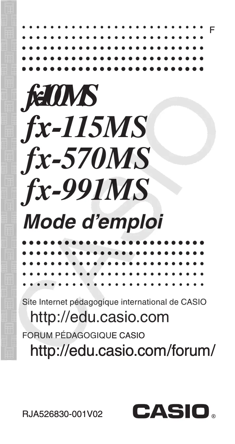 Page 1 of the manual User Manual Casio FX-115MS