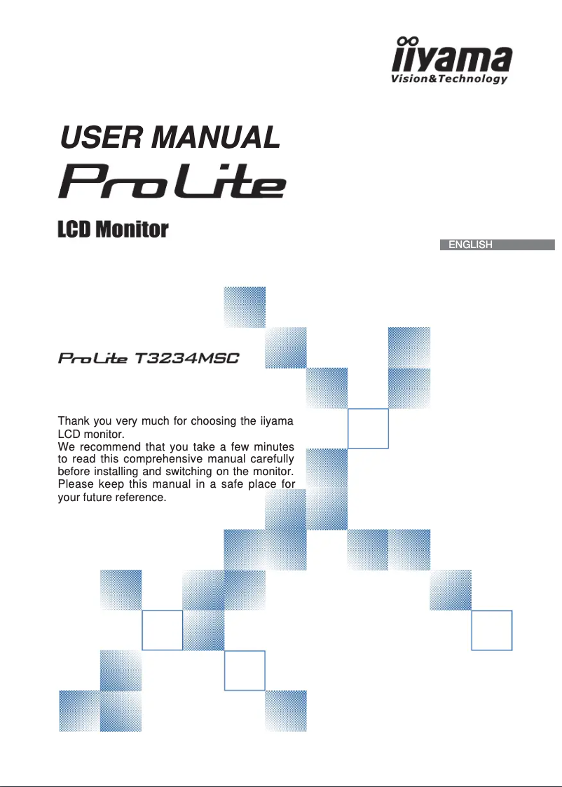 Page 1 of the manual User Manual Iiyama ProLite T3234MSC-1
