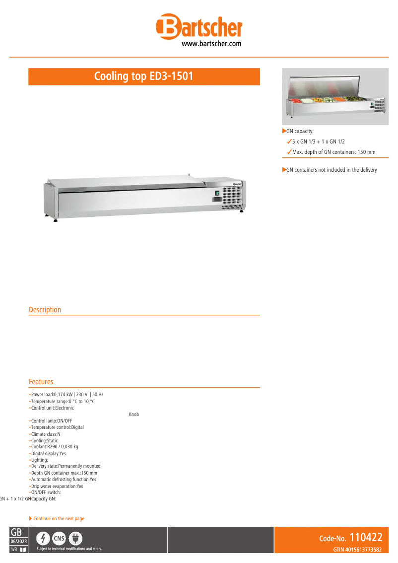 First page image of the manual for ED3-1501