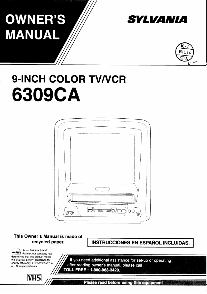 Page 1 of the manual User Manual Sylvania 6309CA