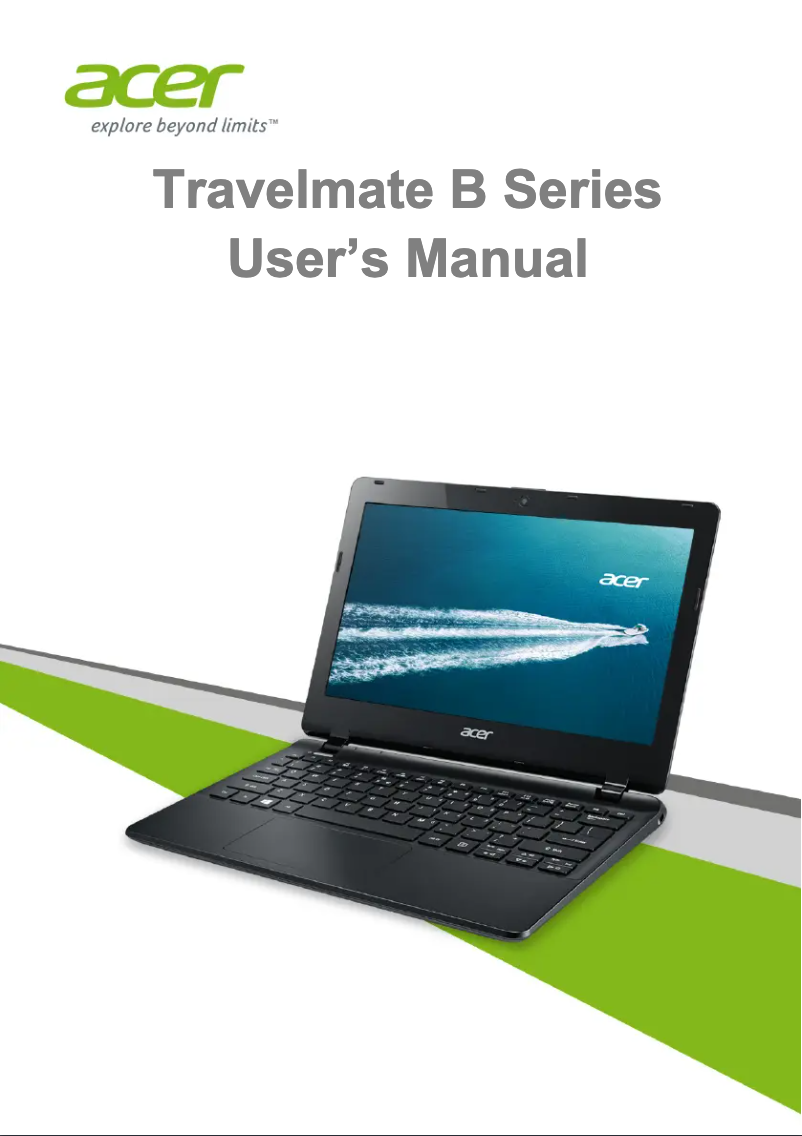 First page image of the manual for TravelMate B115