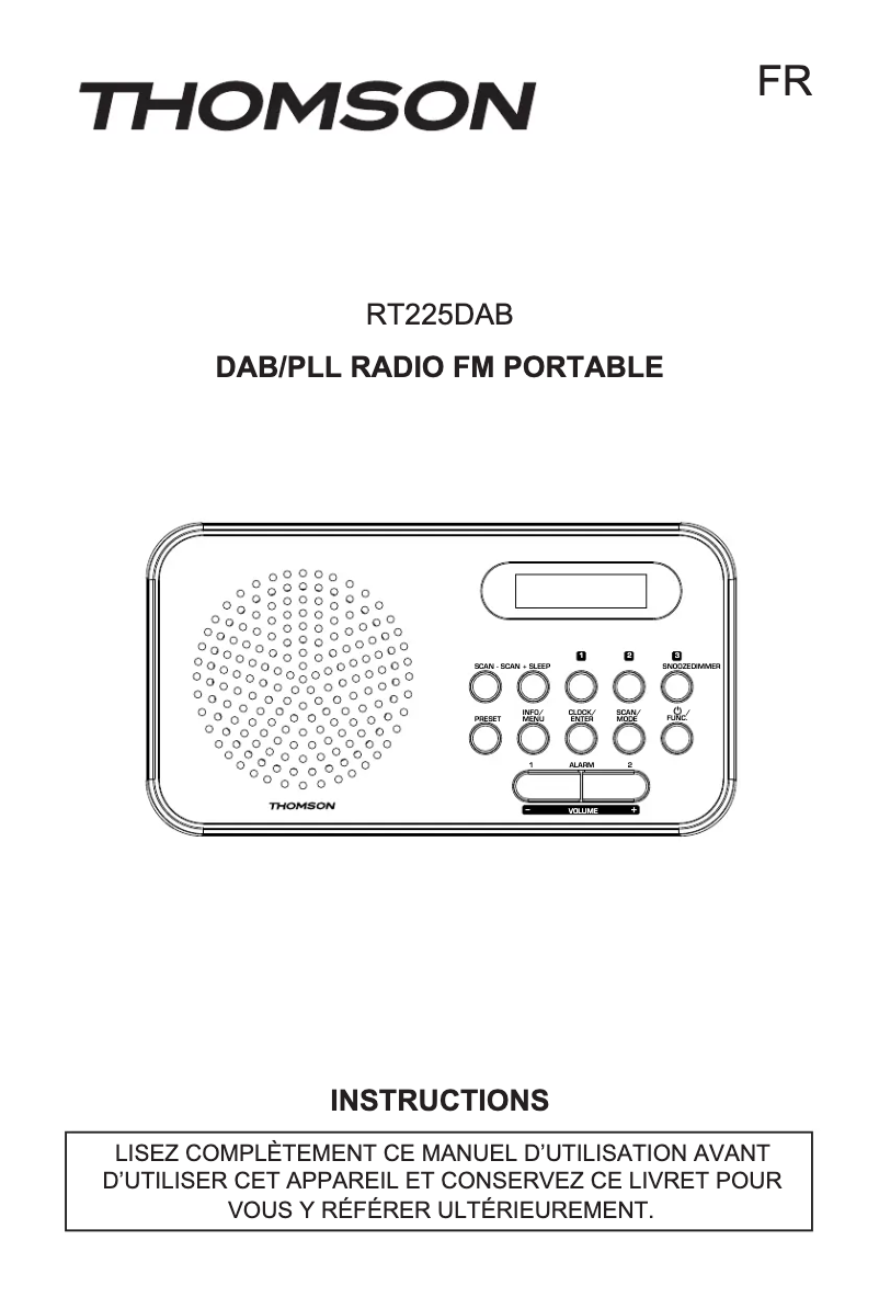 Page 1 of the manual User Manual Thomson RT225DAB