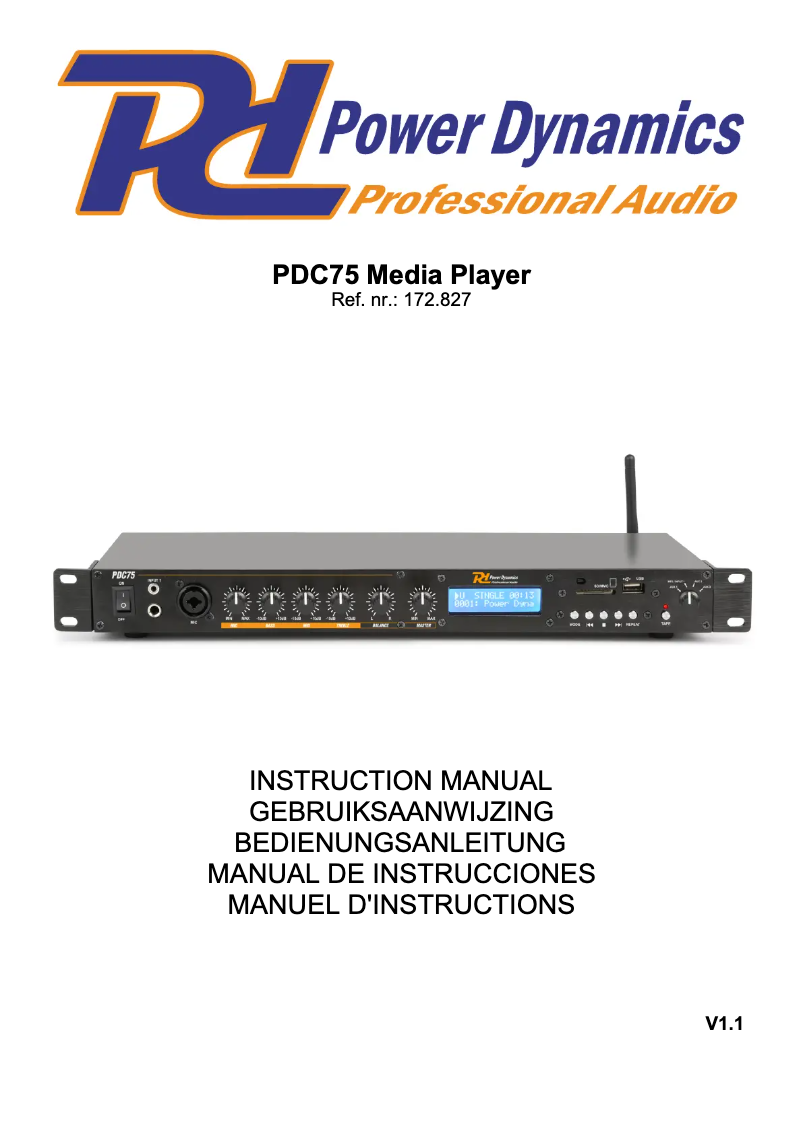 First page image of the manual for PDC75 172.827