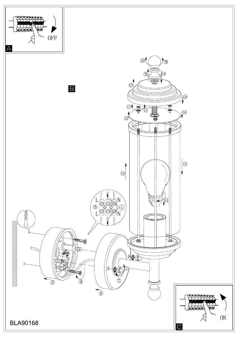Page 1 of the manual User Manual Eglo Buckingham 90168