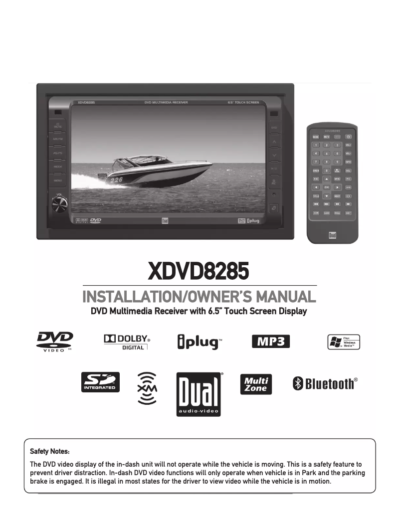 First page image of the manual for XDVD8285