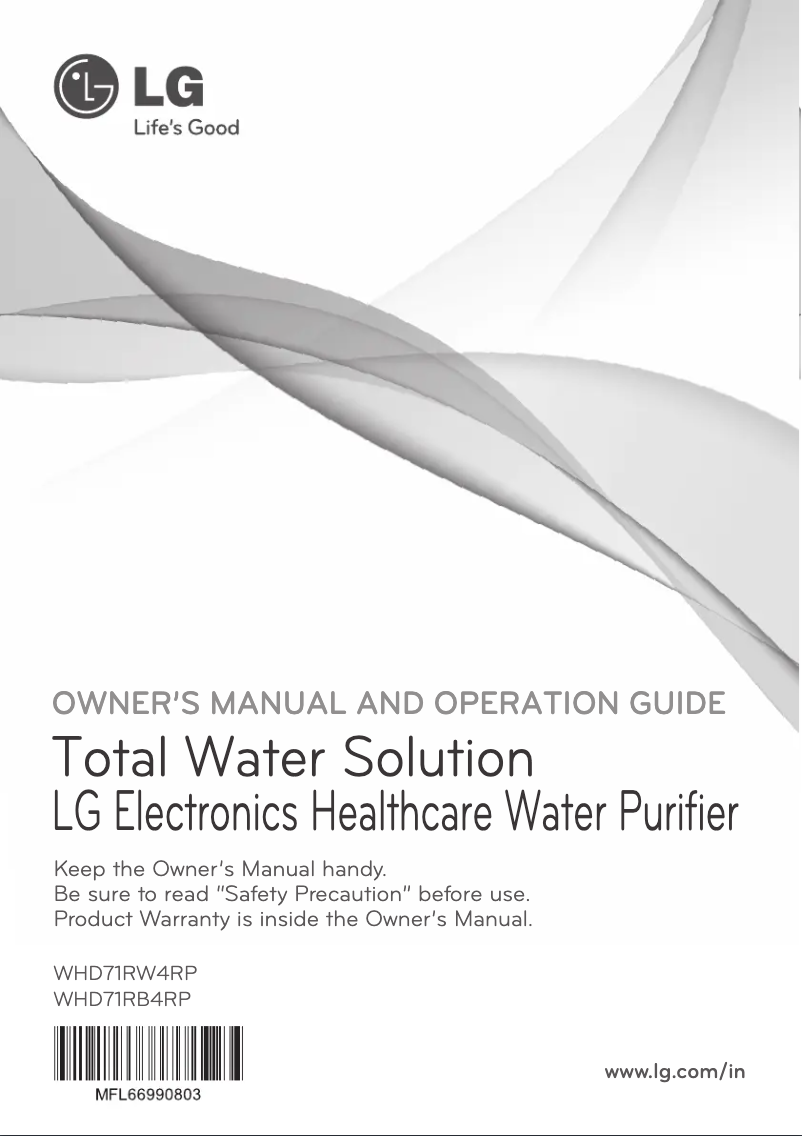 Page 1 of the manual User Manual LG WHD71RW4RP