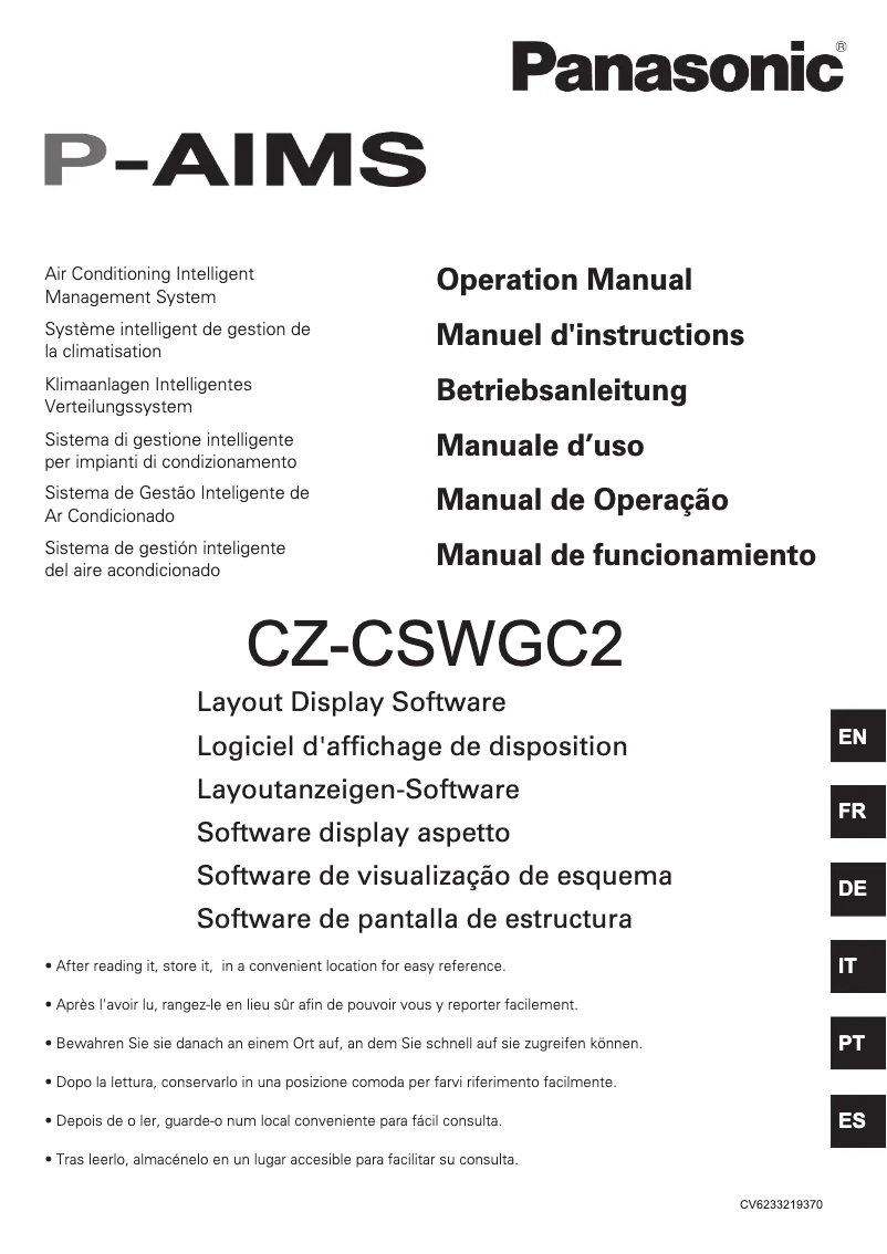 First page image of the manual for CZ-CSWGC2