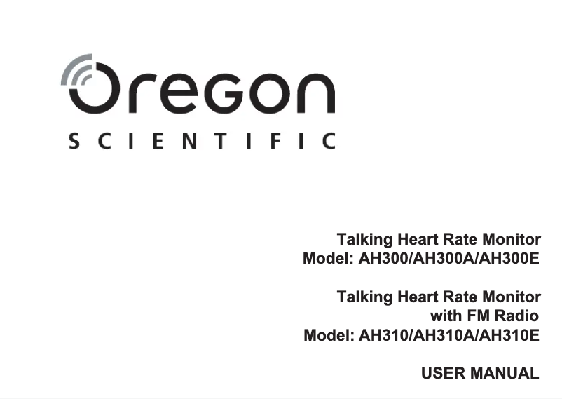 Page 1 of the manual User Manual Oregon Scientific AH300A