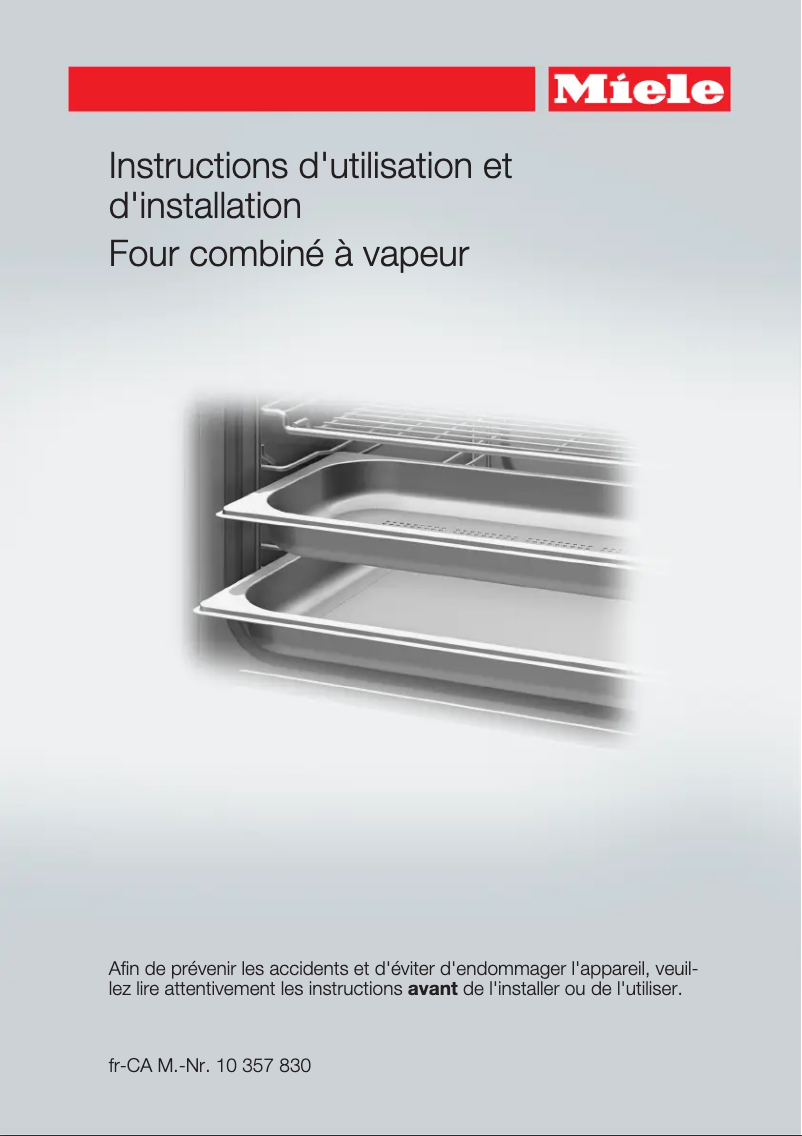 Page 1 of the manual User Manual Miele DGC 6705-1