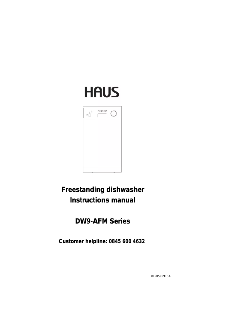 First page image of the manual for DW9-AFM