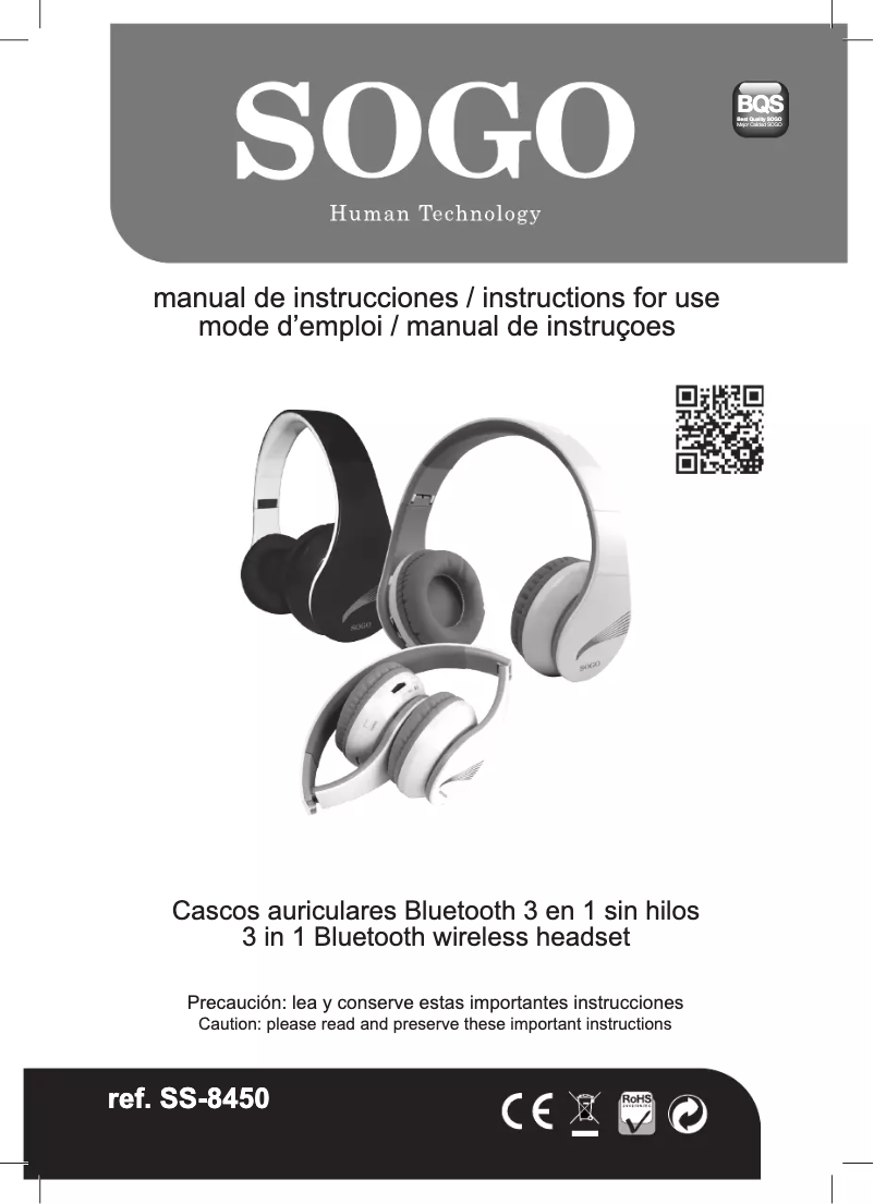 Page 1 of the manual User Manual Sogo BTO-SS-8450