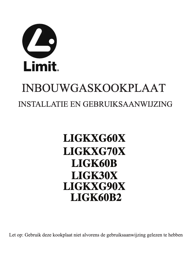 Page 1 of the manual User Manual Limit LIGKXG90X