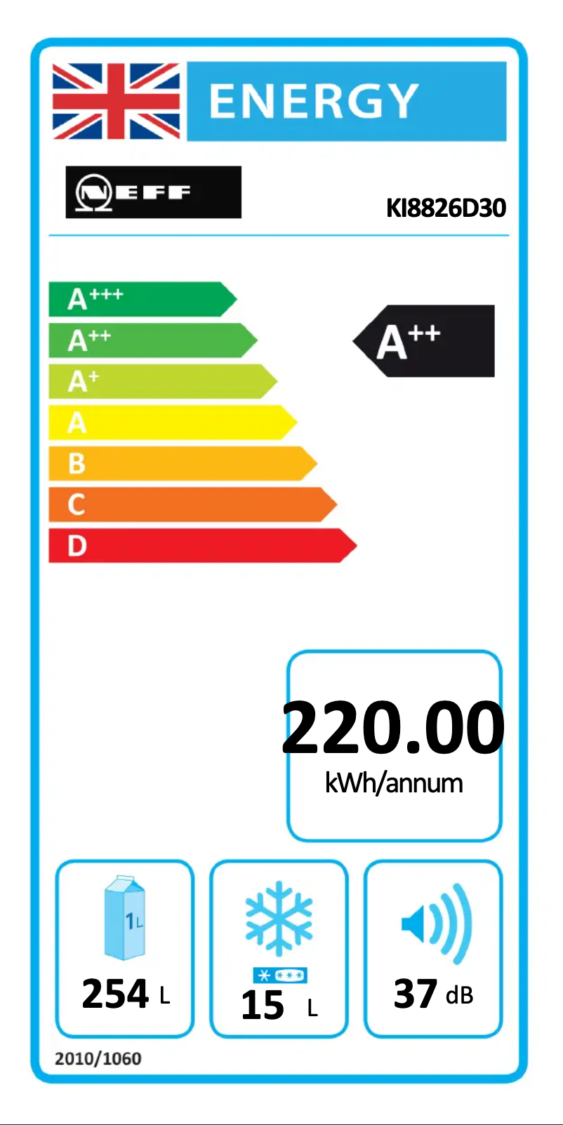 Page 1 of the manual Energy Label Neff KI8826D30