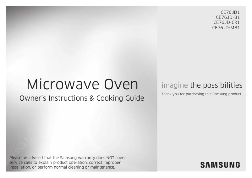 Page 1 of the manual User Manual Samsung CE76JD-MB1