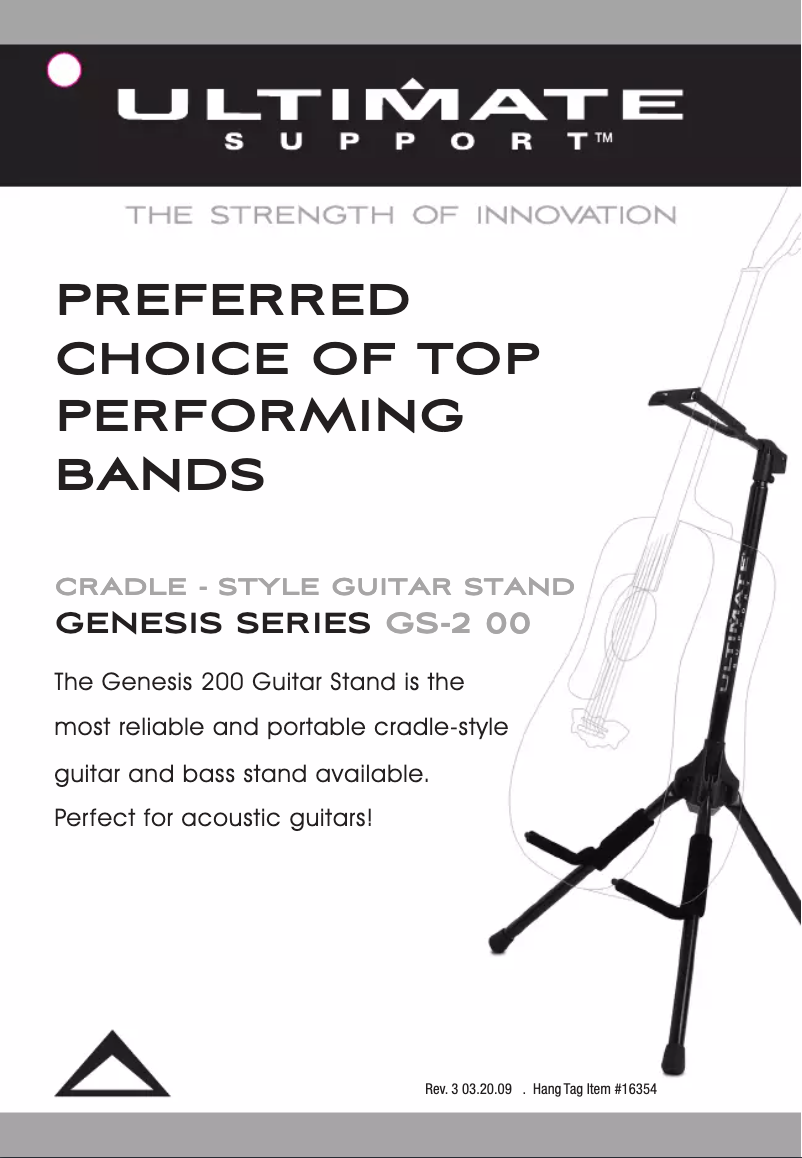 Page 1 of the manual User Manual Ultimate Support Guitar Stand with Locking Legs GS-200
