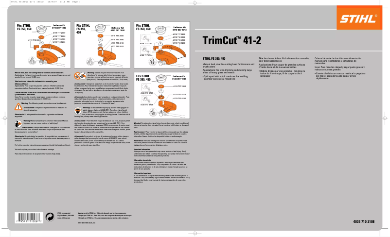 Page 1 of the manual User Manual Stihl TrimCut 41-2