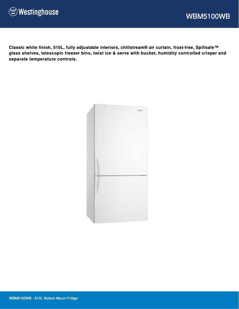 First page image of the manual for WBM5100WB