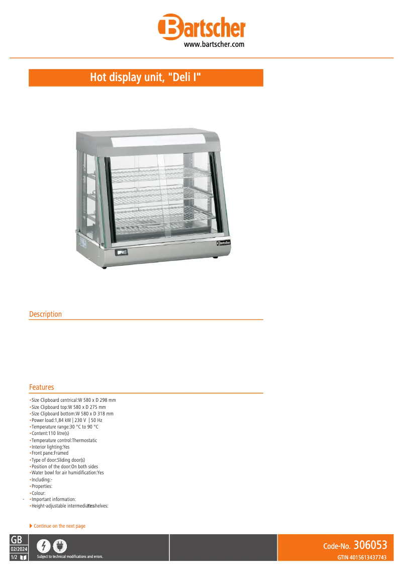 First page image of the manual for Deli 306053