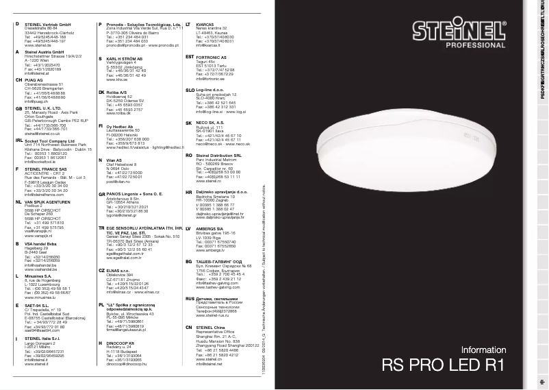 Page 1 of the manual User Manual Steinel ST 728212