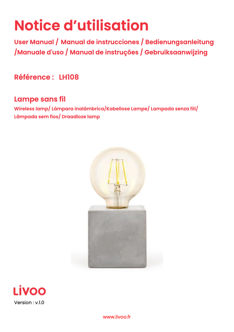 First page image of the manual for LH108