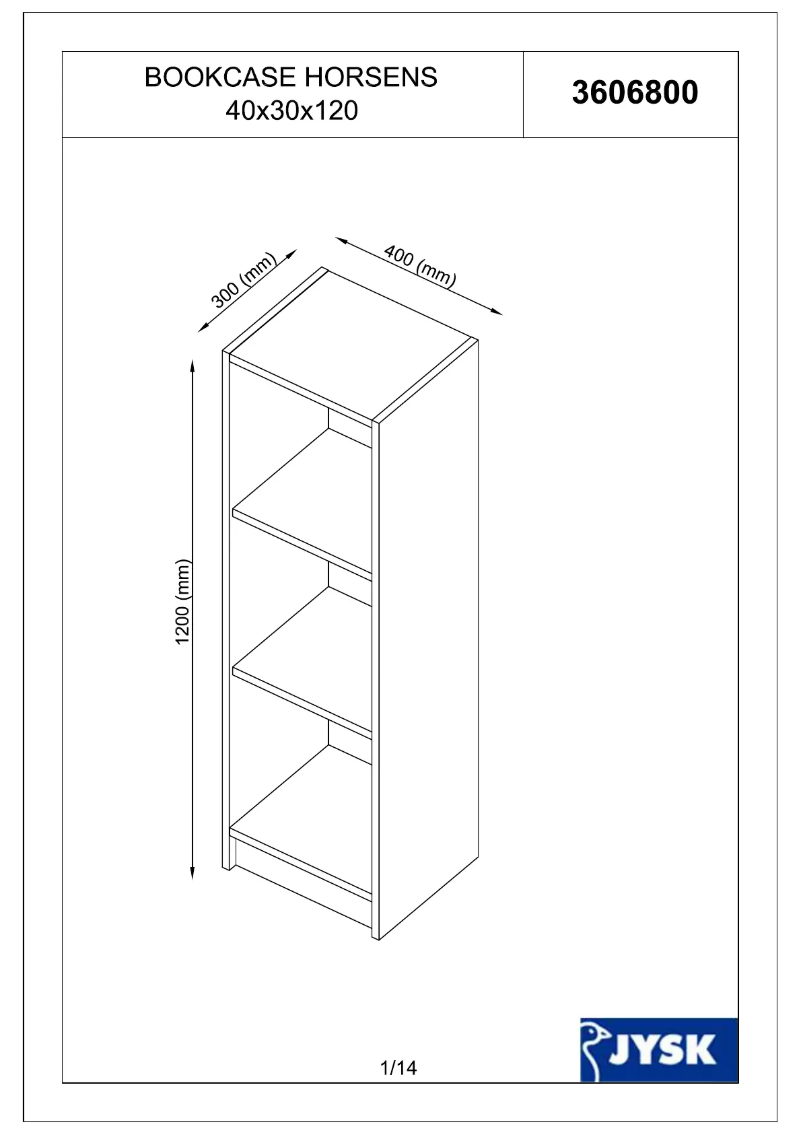 Page 1 of the manual User Manual JYSK Horsens (40x120x30)