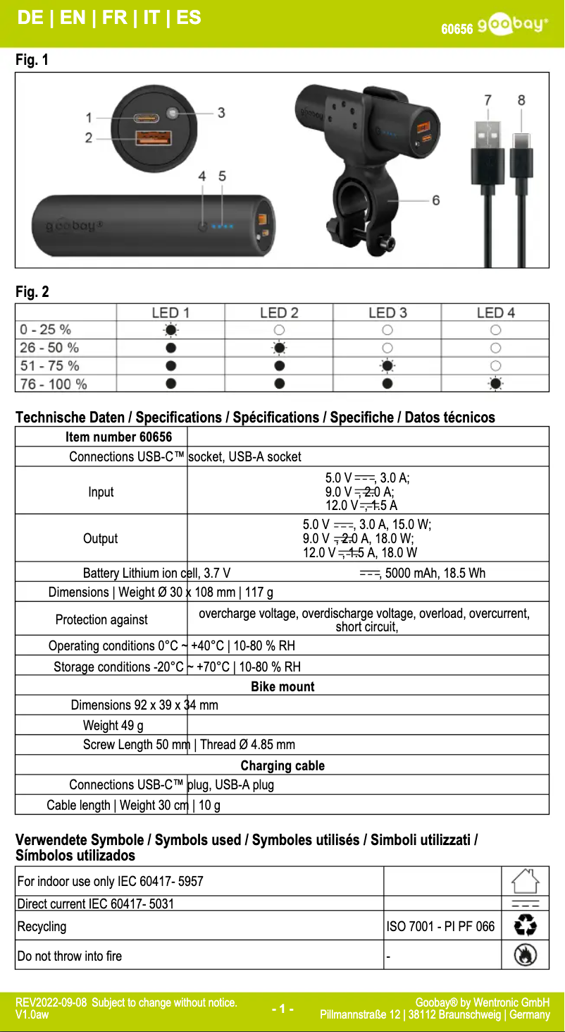 Page 1 of the manual User Manual Goobay 60656