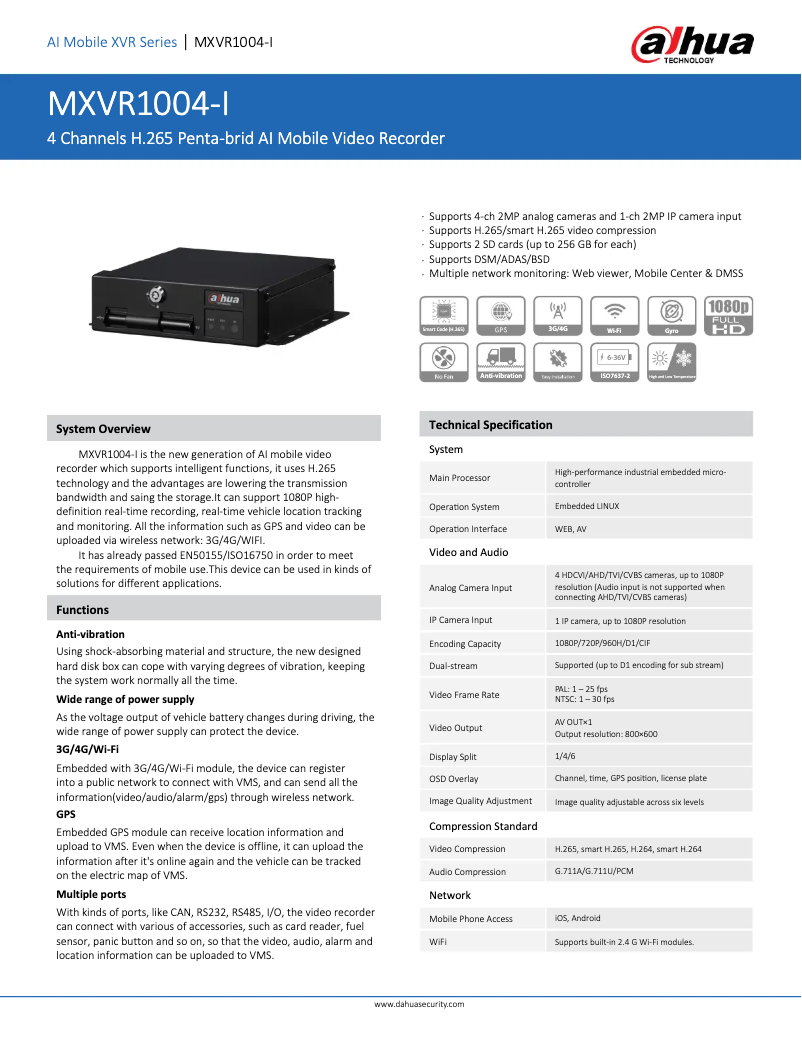 First page image of the manual for MXVR1004-GFWI