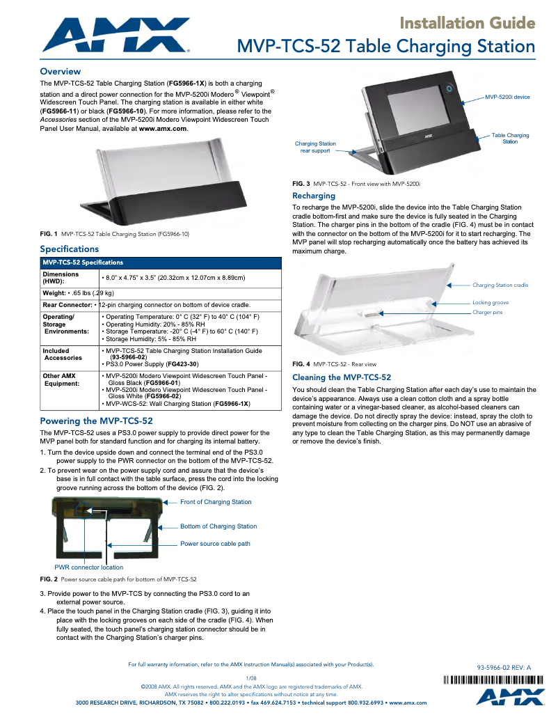 First page image of the manual for MVP-TCS-52