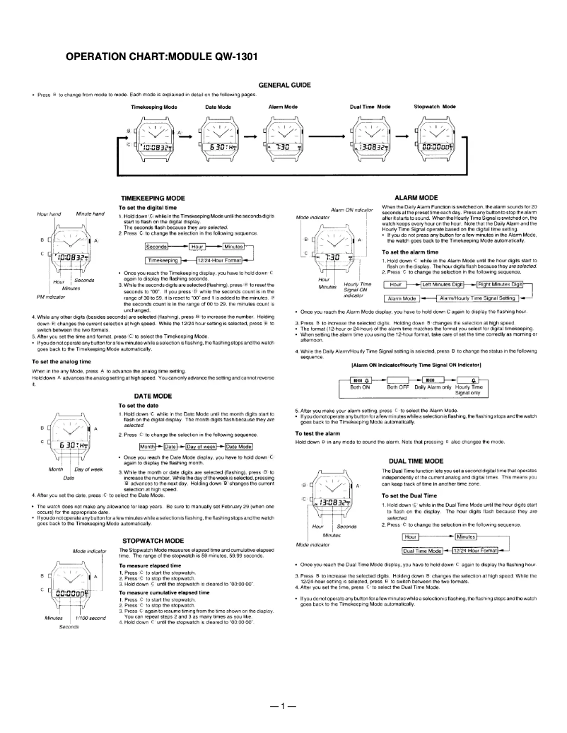 Page 1 of the manual User Manual Casio Collection AQ-230A-1DMQYES