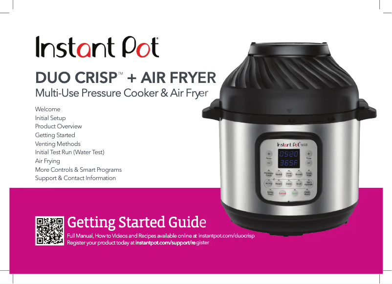 Page 1 of the manual Quick Start Guide Instant Pot Duo Crisp
