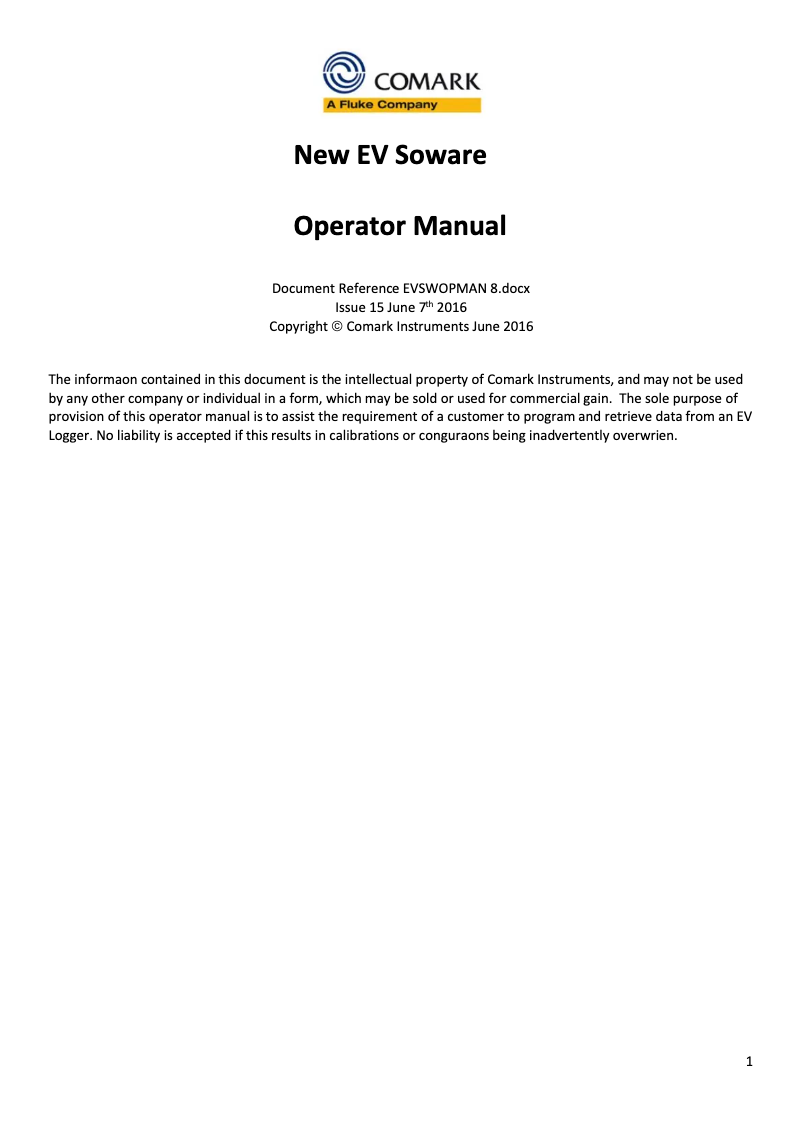 Page 1 of the manual User Manual Comark N2015