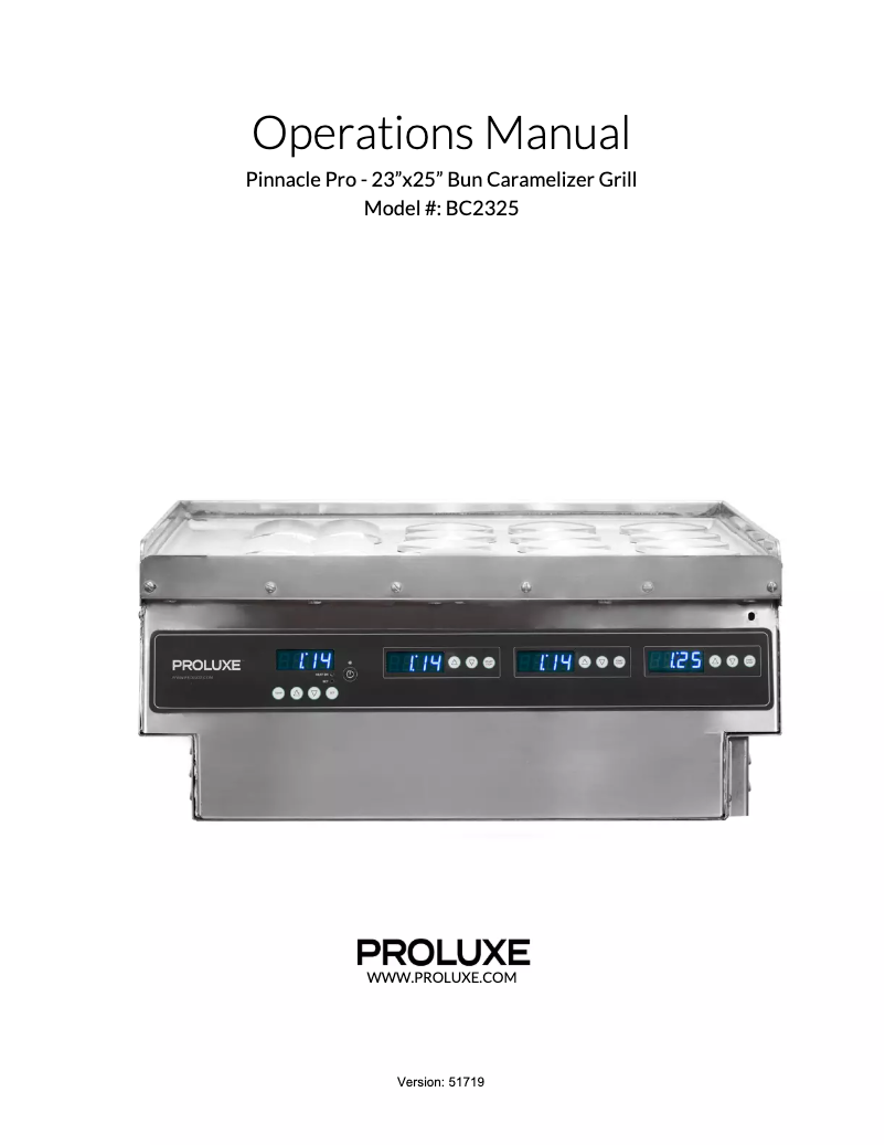 Page 1 of the manual User Manual Proluxe Pinnacle Pro BC2325