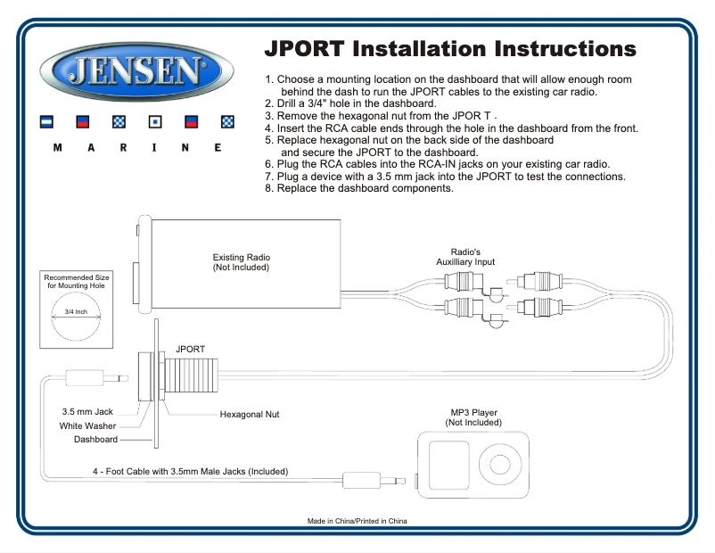 First page image of the manual for JPORT