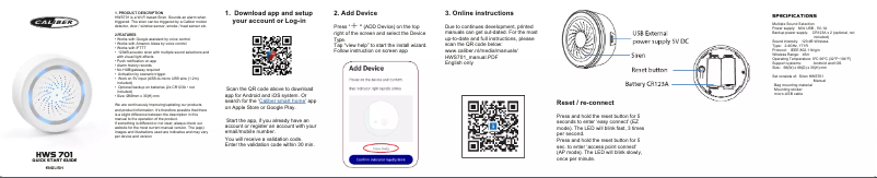 Page 1 of the manual User Manual Caliber HWS 701