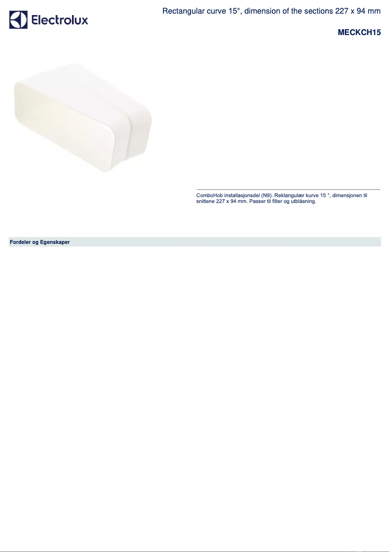 Page 1 of the manual Brochure AEG MECKCH15